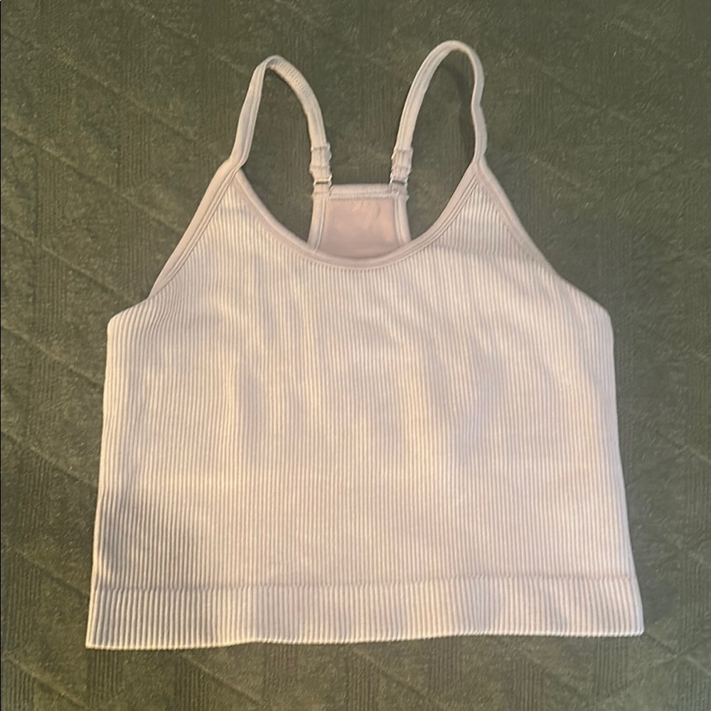 POPFLEX What's the Scoop Seamless Crop Tank - Smoky Lilac